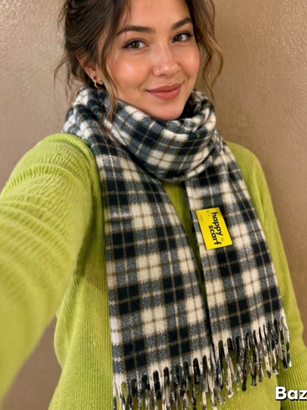 New Black and white Plaid Scarf by happy scarf soft